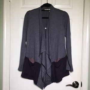 LOGO Lounge Lori Goldstein Draping Open Cardigan